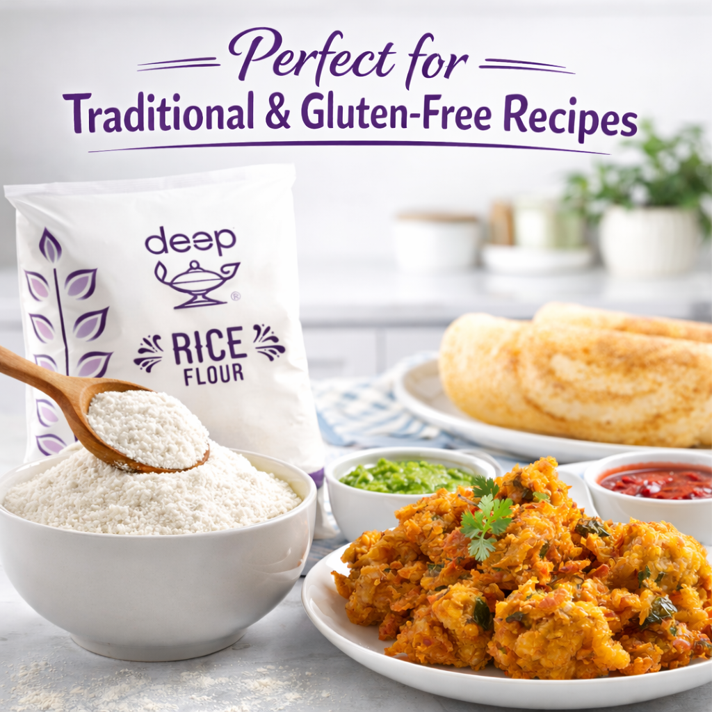 Deep Rice Flour 4 lb, Gluten Free, All Purpose, Baking and Cooking Flour