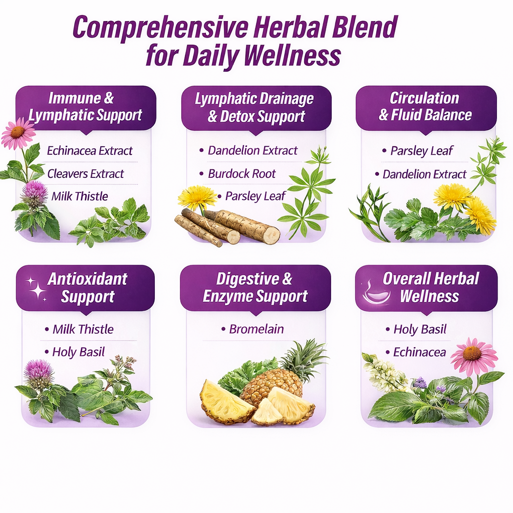 LymphSupport Herbal Supplement for Lymphatic System, 60 Vegetarian Capsules, Immune & Detox Formula