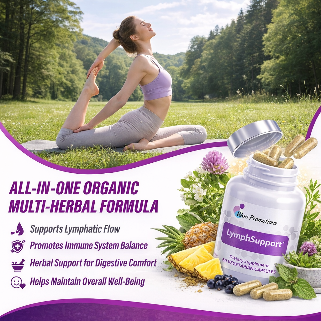LymphSupport Herbal Supplement for Lymphatic System, 60 Vegetarian Capsules, Immune & Detox Formula