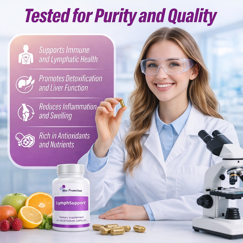 LymphSupport Herbal Supplement for Lymphatic System, 60 Vegetarian Capsules, Immune & Detox Formula