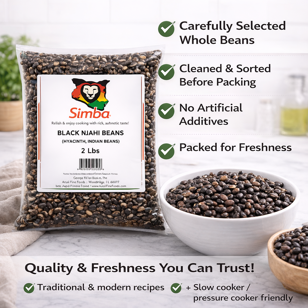 Simba Kenyan Black Beans (Njahi Beans), 2 lb – Dried, Vegan, Gluten-Free
