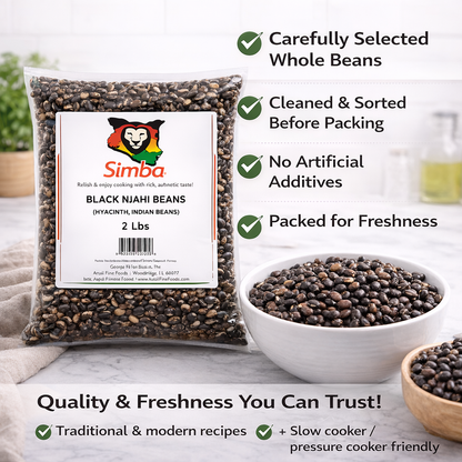 Simba Kenyan Black Beans (Njahi Beans), 2 lb – Dried, Vegan, Gluten-Free