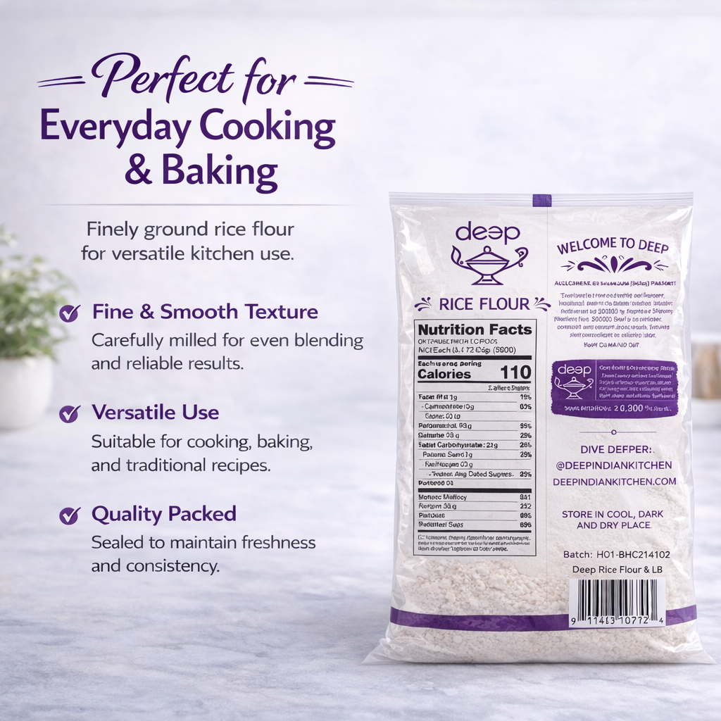 Deep Rice Flour 4 lb, Gluten Free, All Purpose, Baking and Cooking Flour